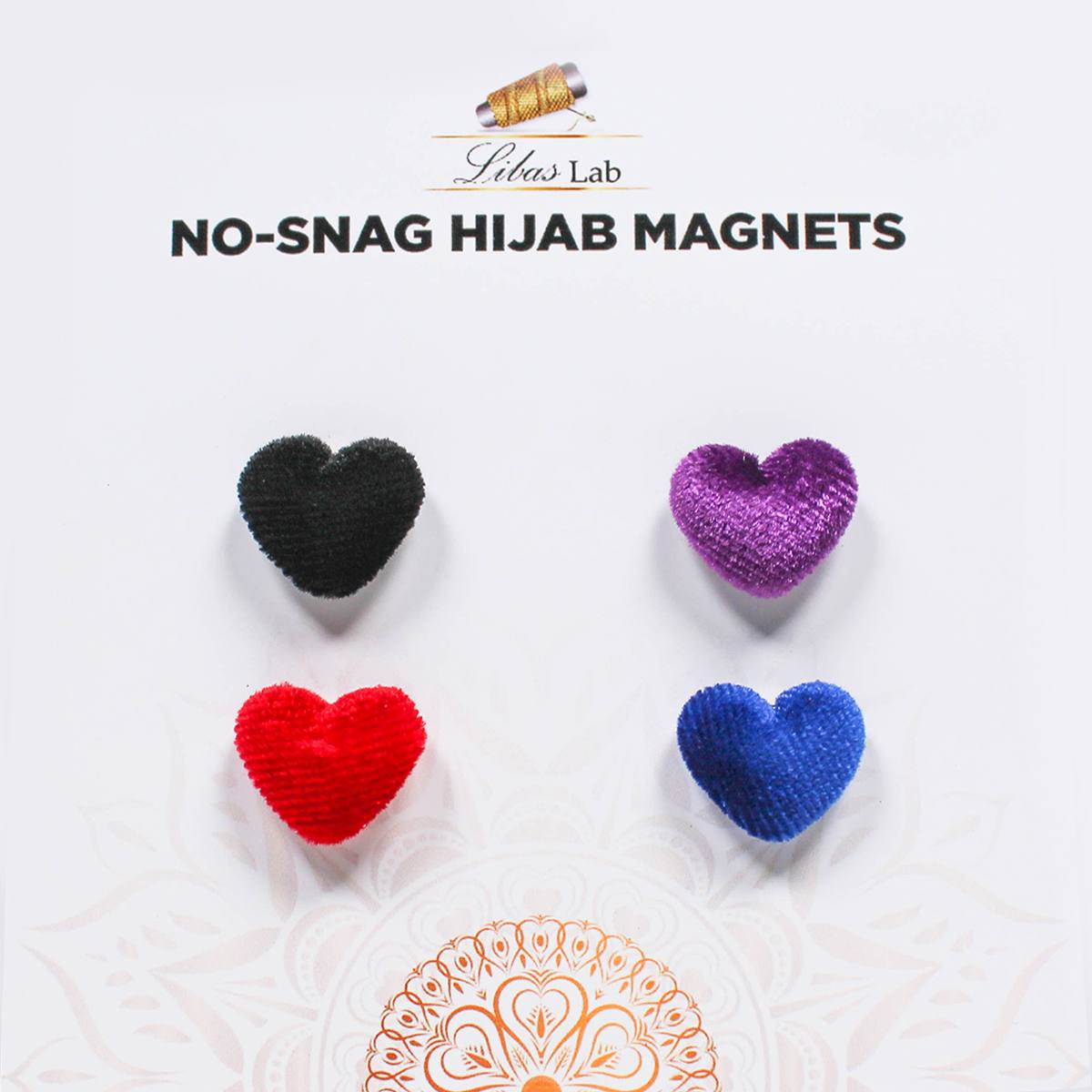 Premium hijab magnets-Mix colours heart Velvet Shaped