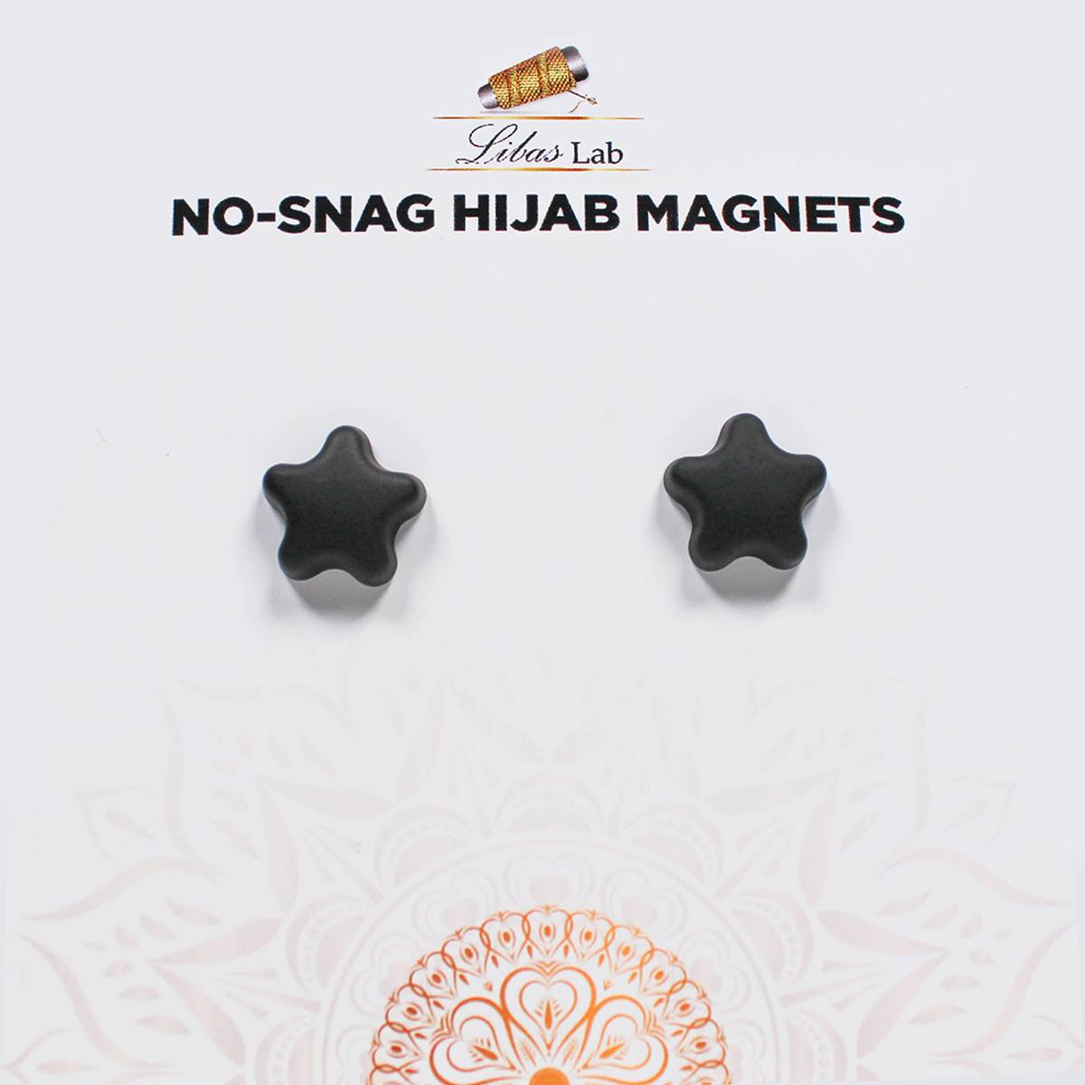 Premium hijab magnets-Matte black Star Shaped