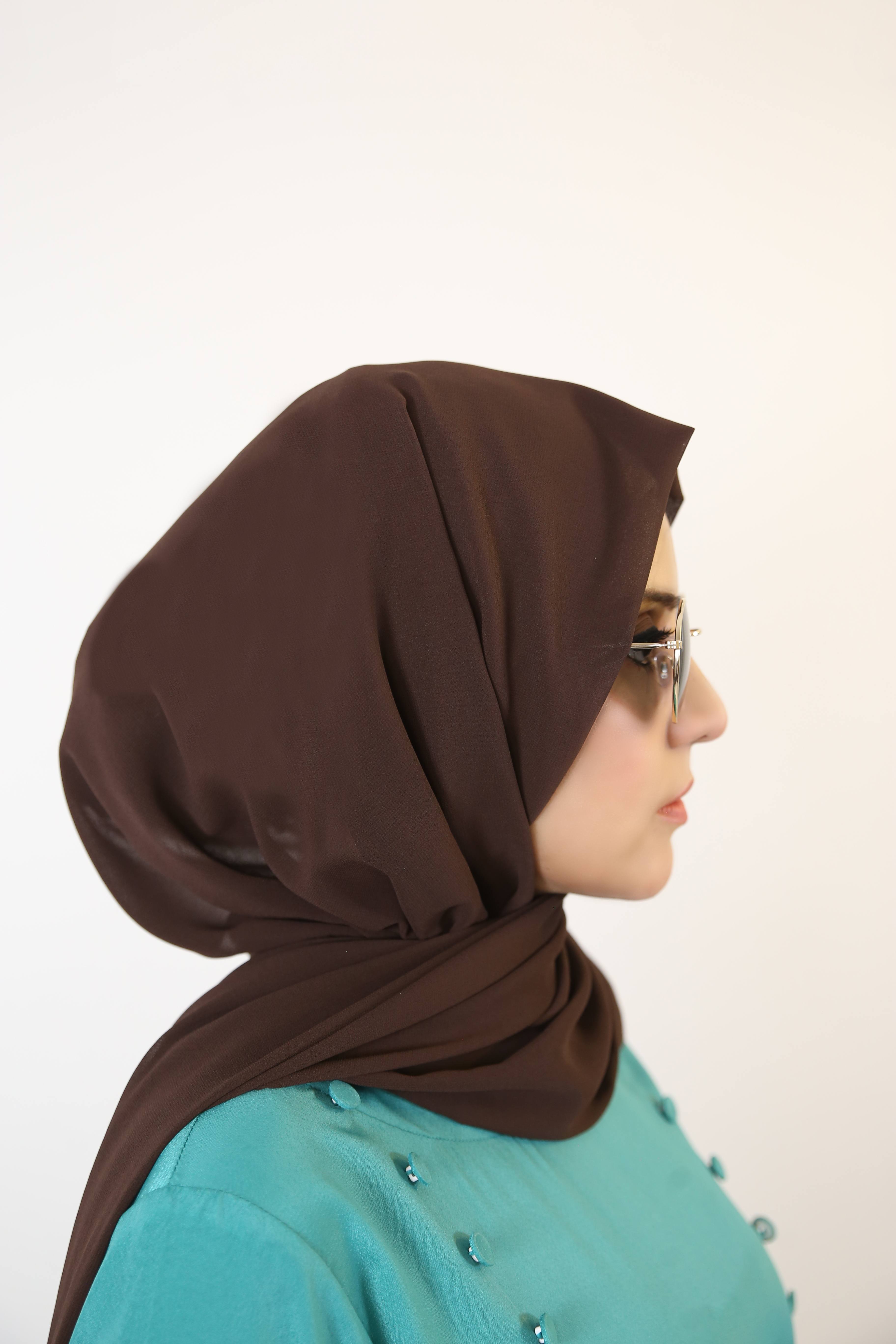 Essential Chiffon hijab-Dark Brown color