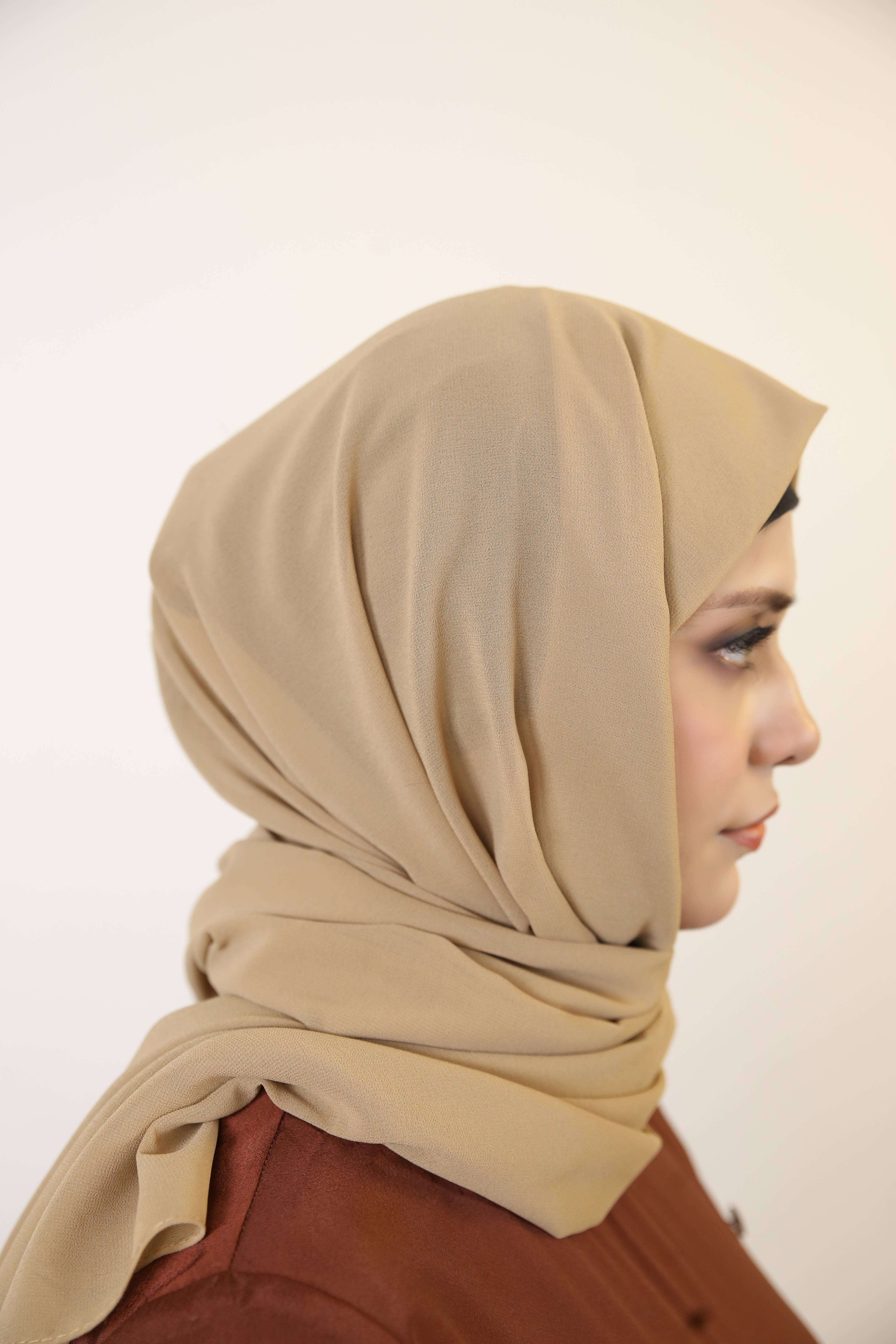 Essential Chiffon hijab-Pale Brown color