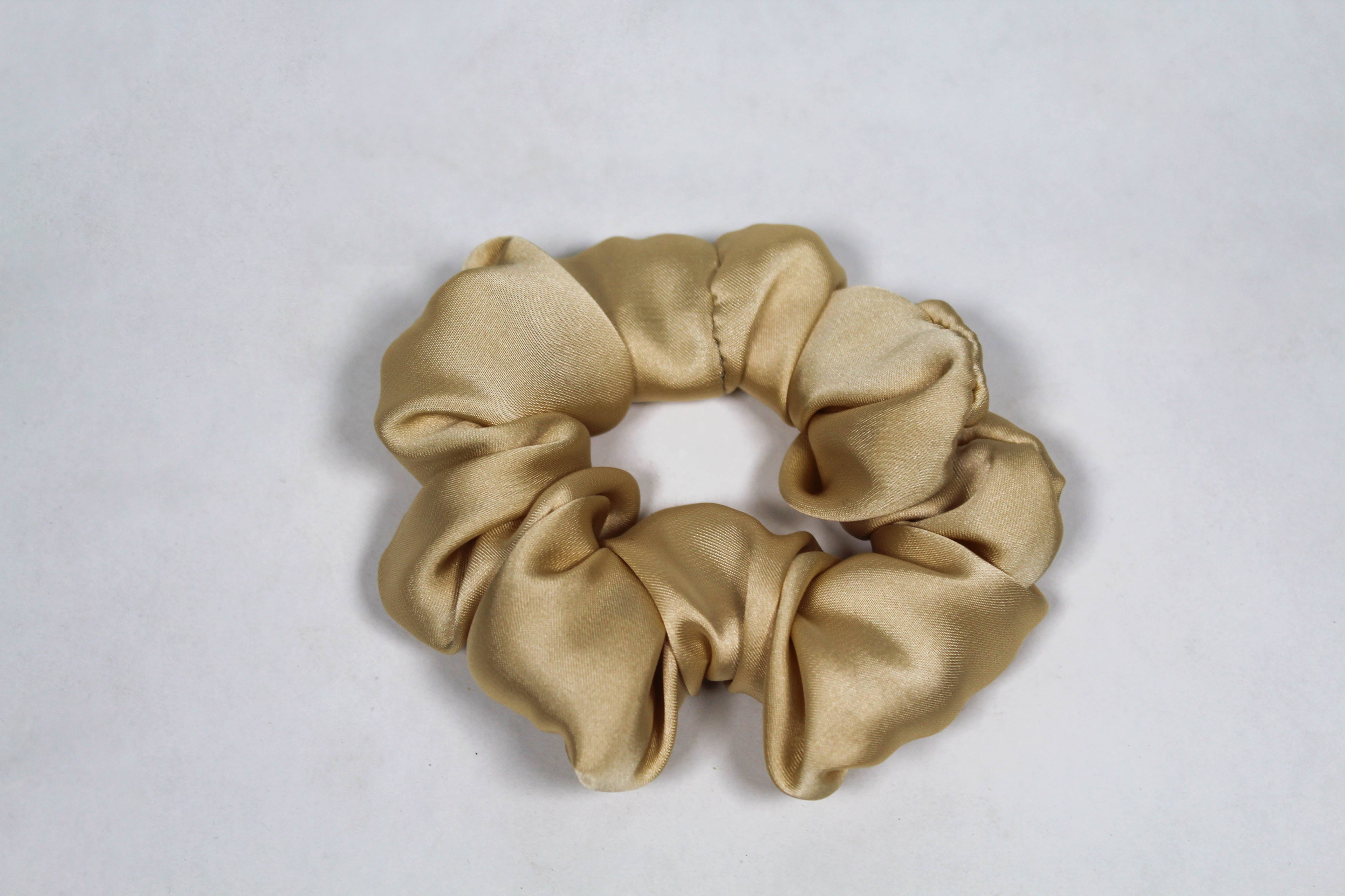 Satin Volume Scrunchie - Pale Yellow
