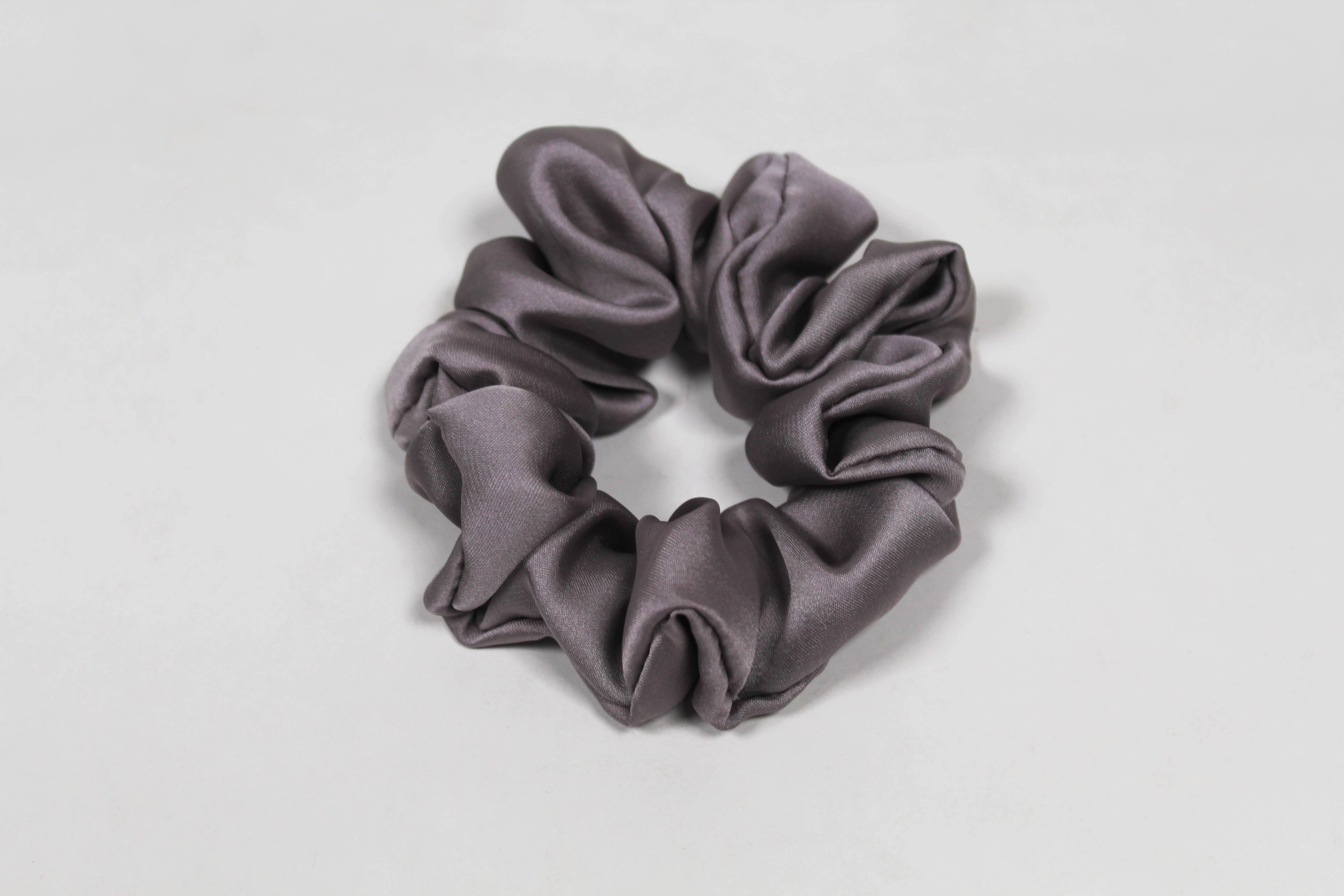 Satin Volume Scrunchie - Gray