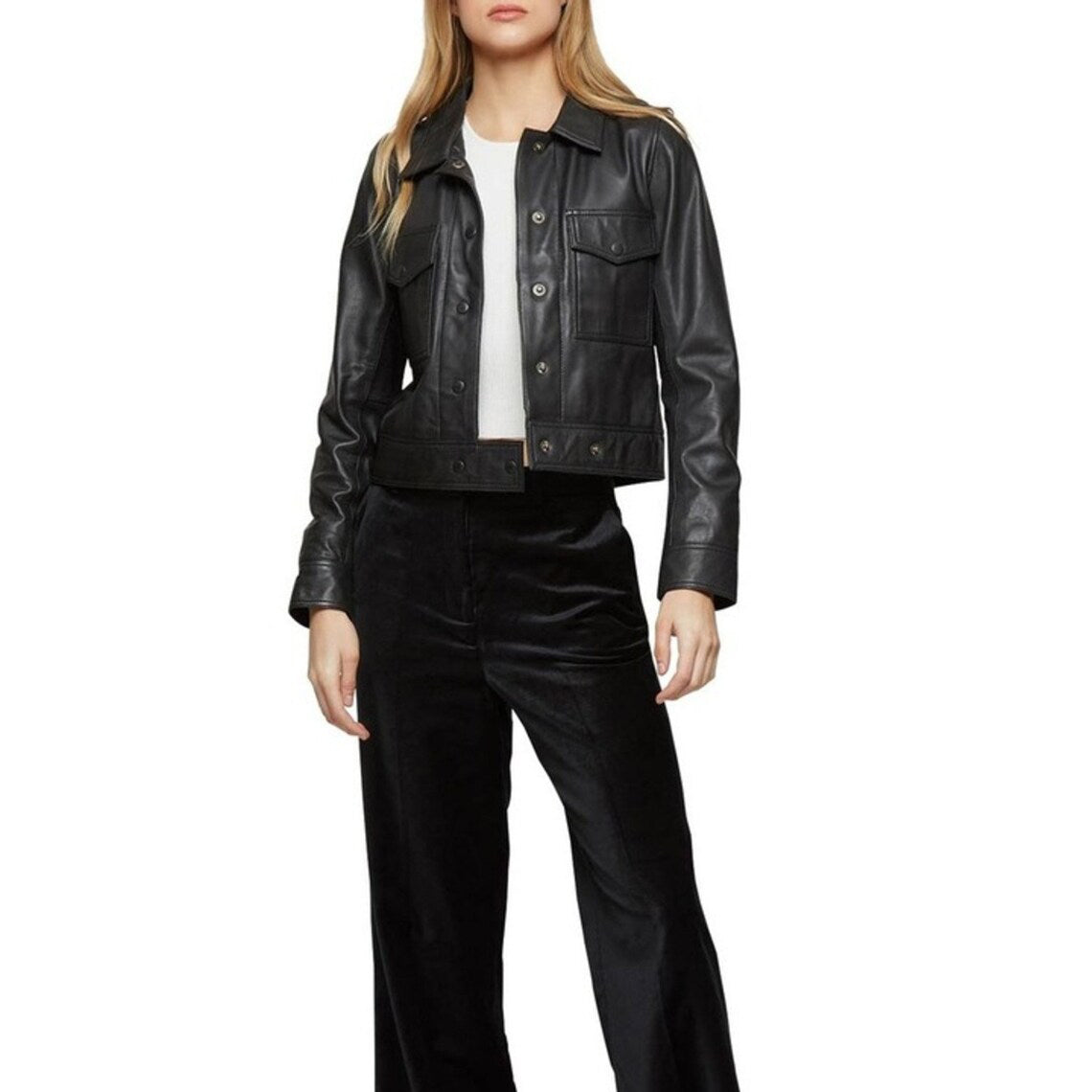 Sculpted Sophistication: Women's & Girls 100% Real High Quality Lambskin Leather Slim Fit Jacket