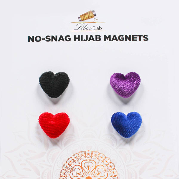 Premium hijab  magnets-Mix colours heart Velvet Shaped