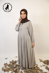 Mommy & Me ✨ Rasmi- Sophisticated Linen smock dress with pleated front- Slate Gray