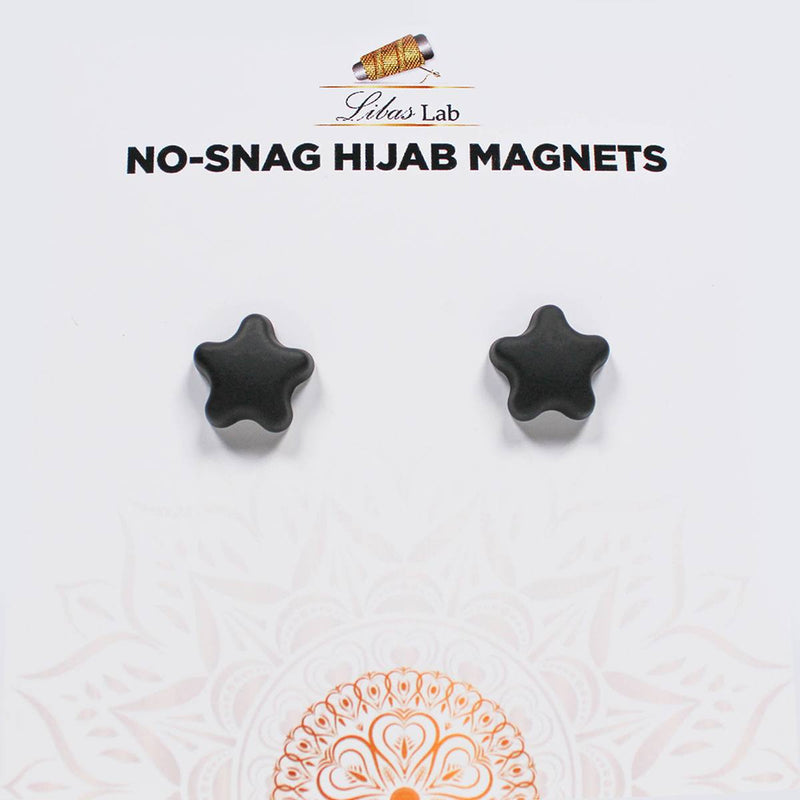 Premium hijab  magnets-Matte black Star Shaped