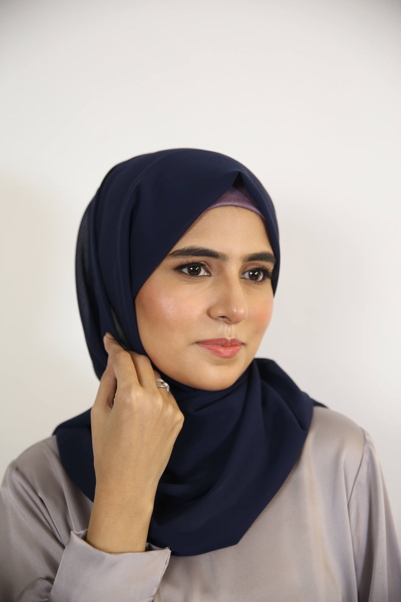 Essential Chiffon hijab-Dark Blue color