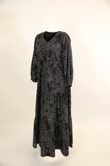 Black beauty- Gorgeous Cotton Black and white printed maxi dress with ruffles detailing
