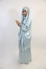 Makhfi- Two piece khimar set for prayers and umrah/hajj- Baby Blue