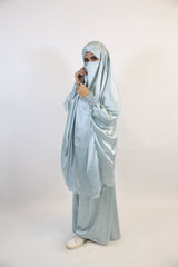 Makhfi- Two piece khimar set for prayers and umrah/hajj- Baby Blue