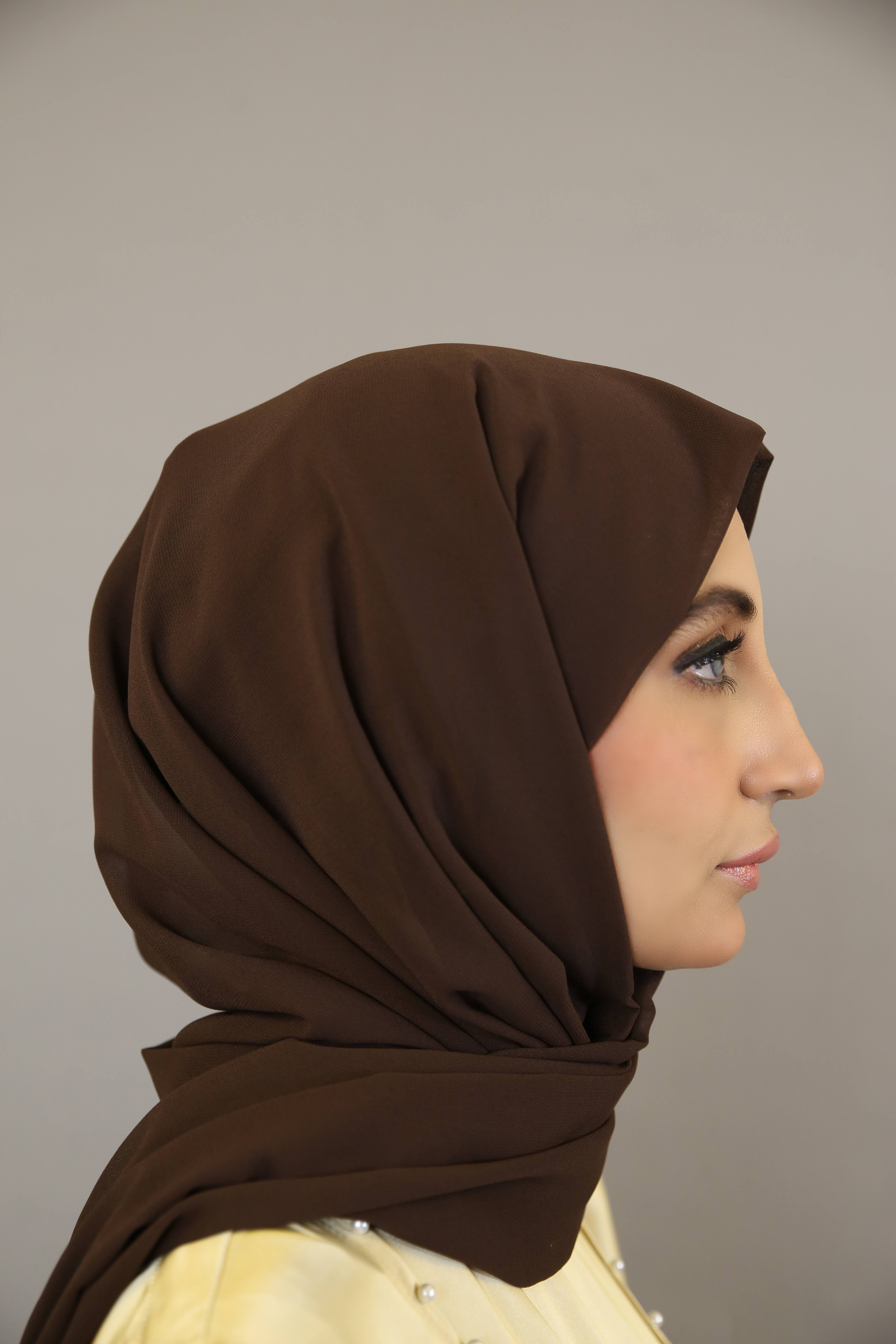 Essential Chiffon hijab-Dark Brown color