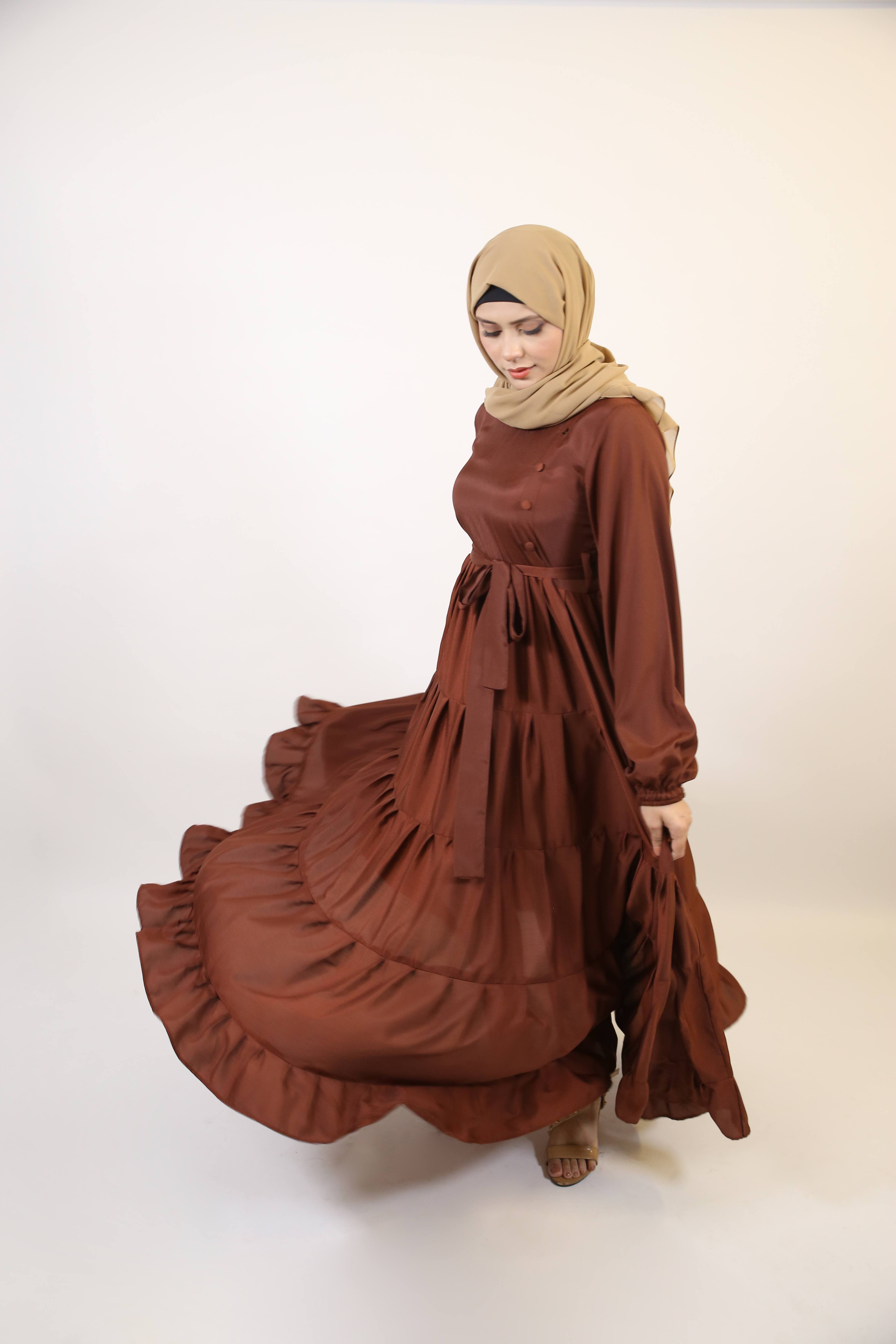 Halim- Dreamy no sheer maxi dress with ruffled tiered frock style- Rus Halim- Dreamy no sheer maxi dress with ruffled tiered frock style- Rus