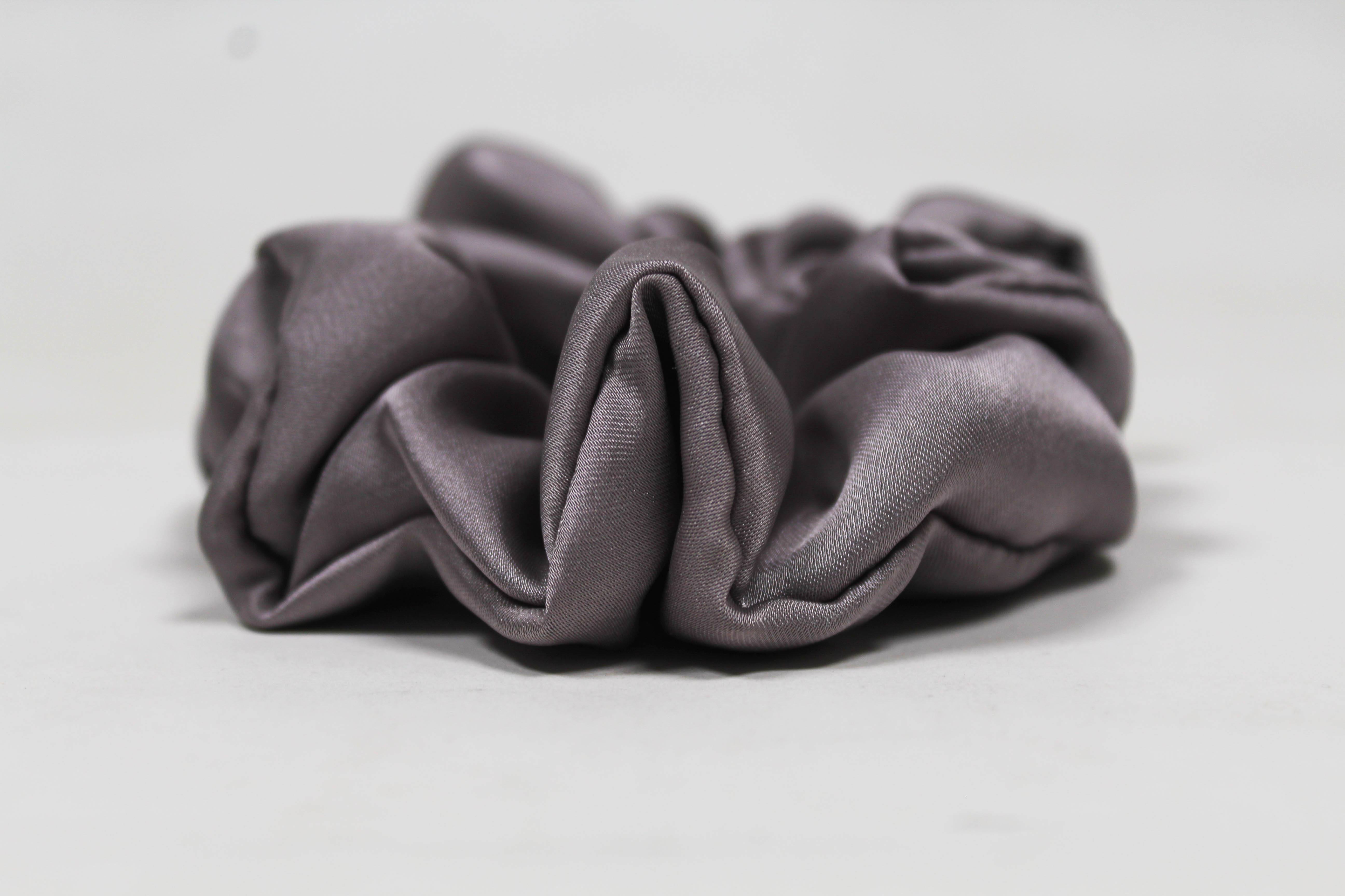 Satin Volume Scrunchie - Gray