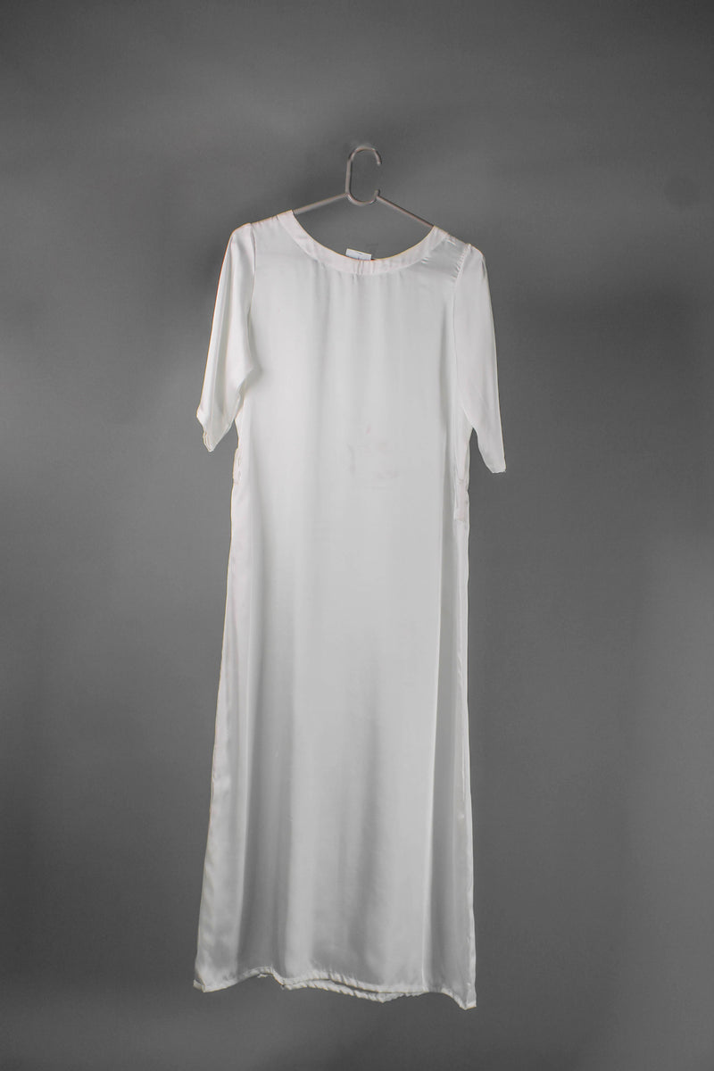 Pure Serenity: White Linen Inner Slip Dress