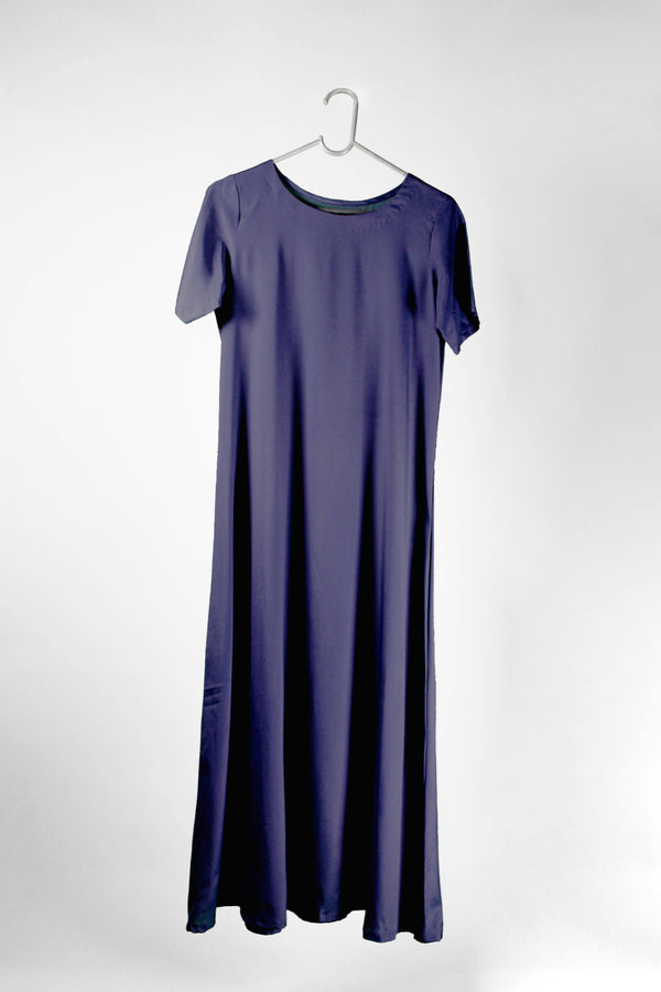 Rich Indulgence: Non wrinkle Inner Slip Dress in Navy Blue