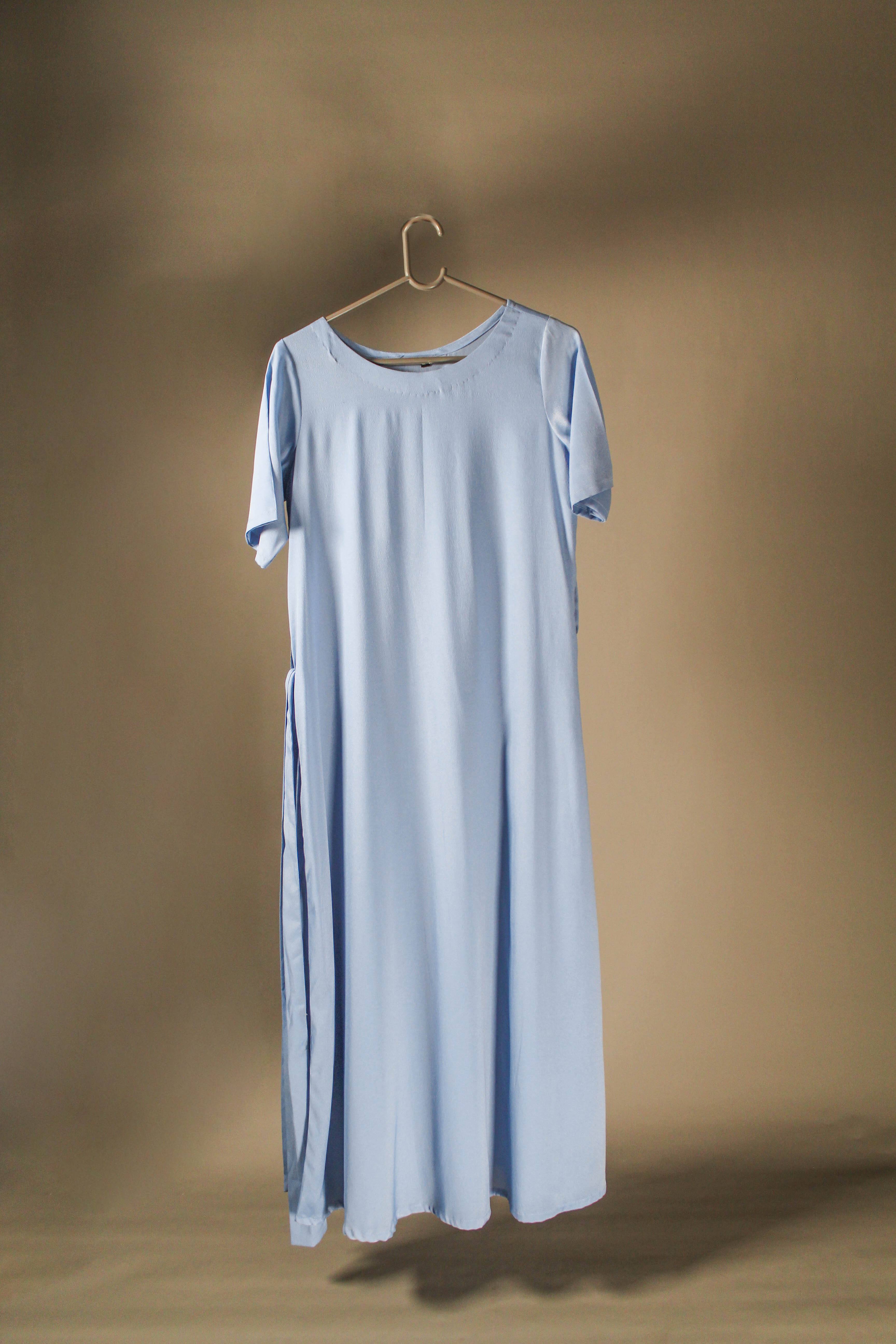 Ethereal Charm: Baby Blue Non-Wrinkle Inner Slip Dress