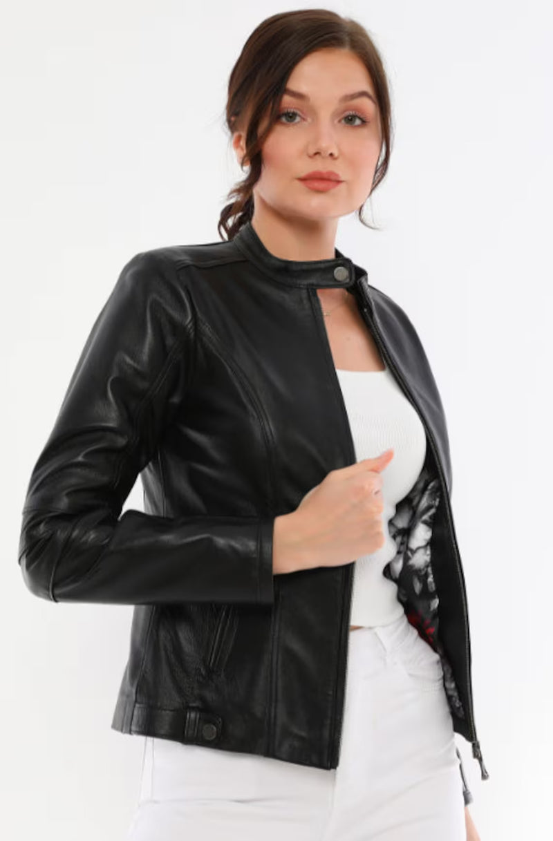 Luxury Redefined: Super Soft Sheepskin Women Leather Jacket