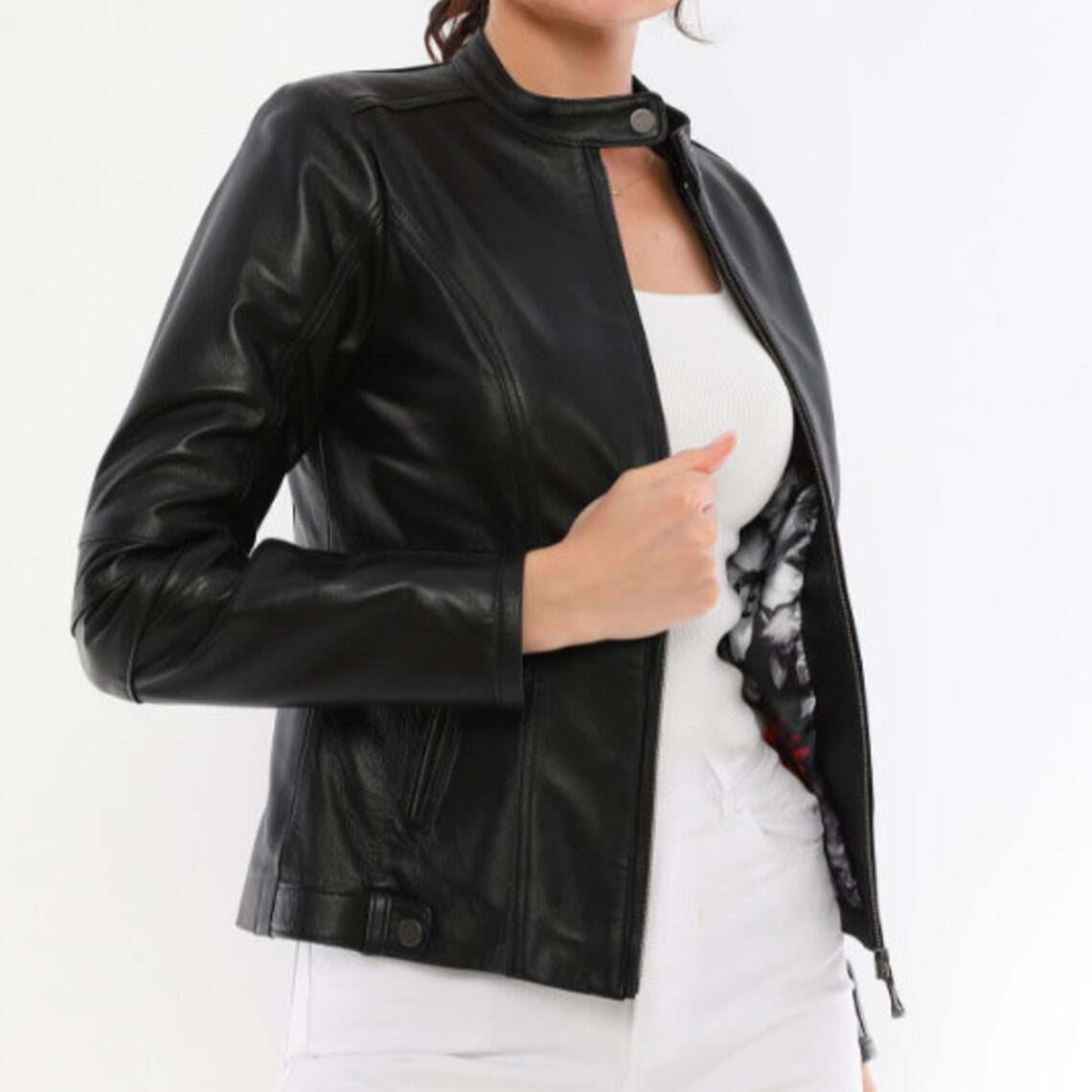 Luxury Redefined: Super Soft Sheepskin Women Leather Jacket