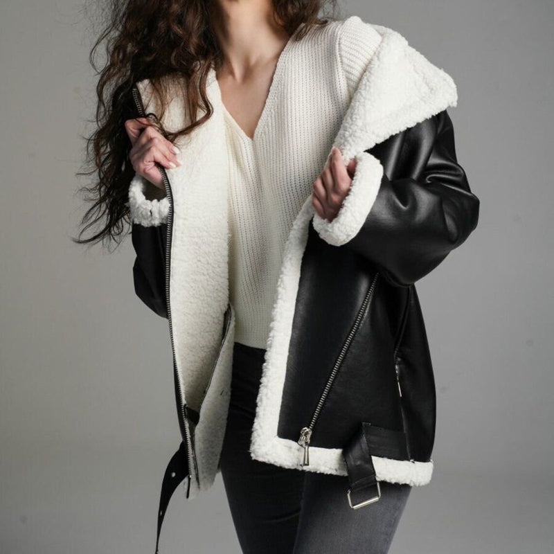 Women's Real Shearling Leather Coat - Timeless Elegance in Original Fur