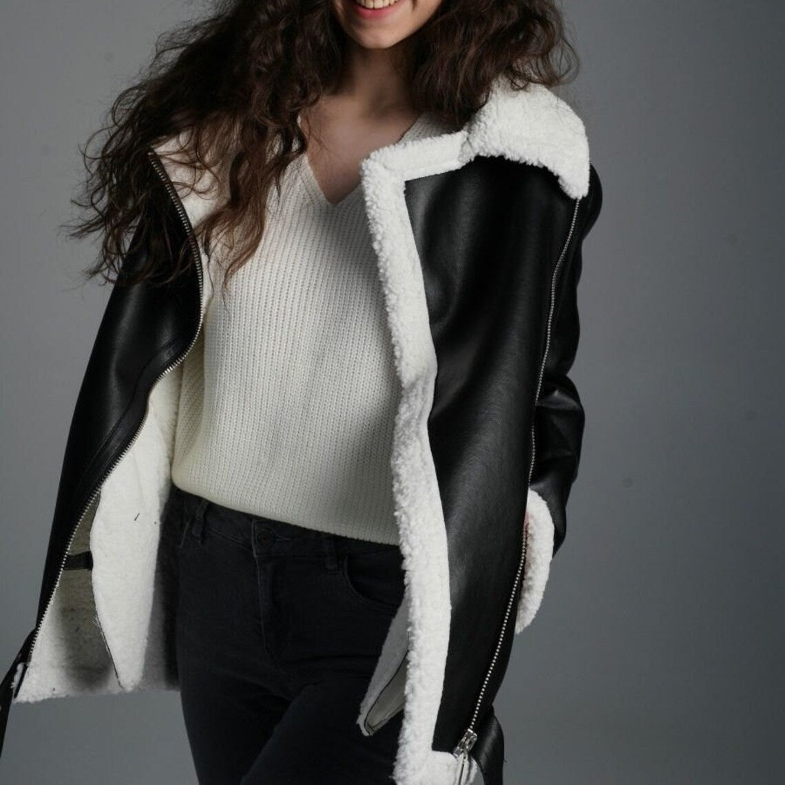 Women's Real Shearling Leather Coat - Timeless Elegance in Original Fur